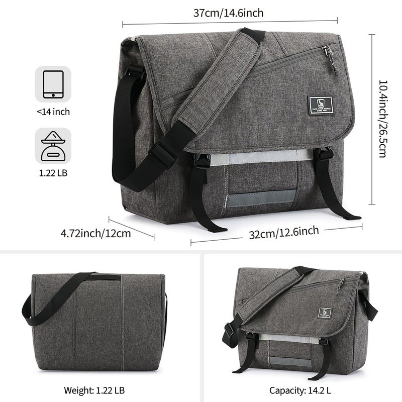 OIWAS Messenger Bag for Men, 14 Inch Laptop Crossbody Bags Women Casual Satchel Shoulder Bag College Travel Office Briefcase - Image 2